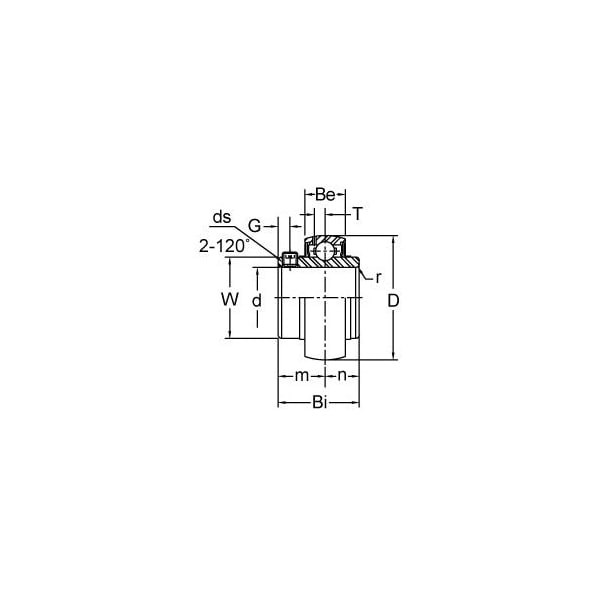 SINGLE ROW BALL BEARING - 2-3/16 NORMAL DUTY WIDE SET SCREW BEARING INSERT